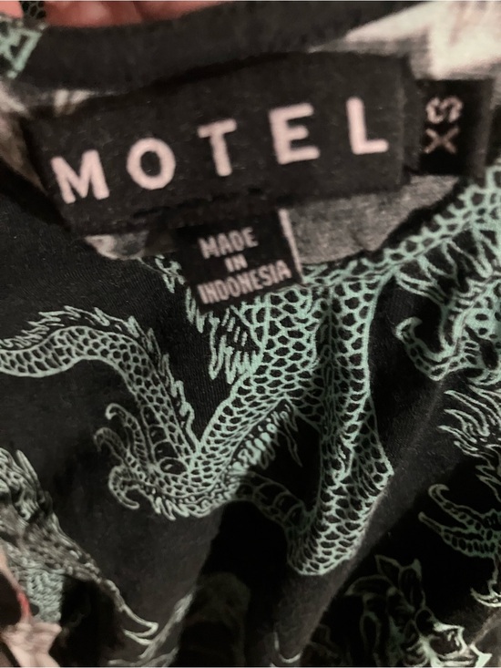 Motel Rocks Dresses & Skirts - Motel Rocks Black Shirt with Mint Dragon Print